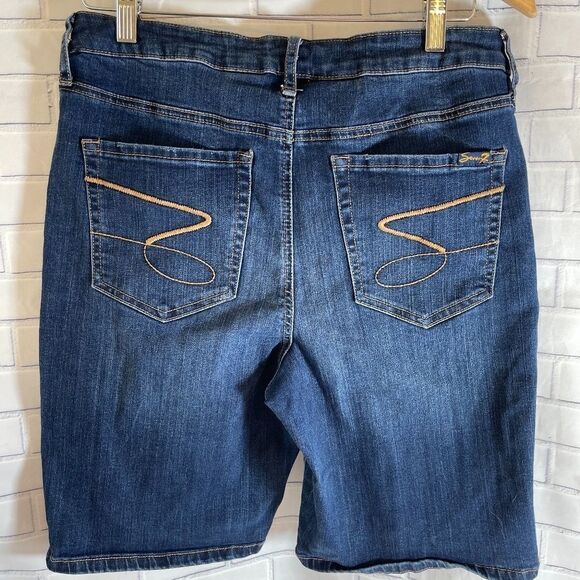 Seven7 Dark Wash Denim Bermuda Shorts Sz 12 - Picture 3 of 6